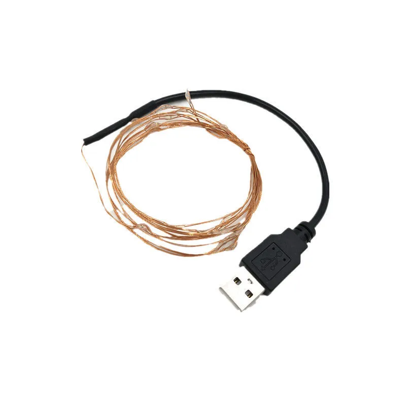 2M 5M 10M Lighting Chain Led Holiday Colored Lights Christmas Wedding Decoration Star String Warm White USB Copper Wire Light
