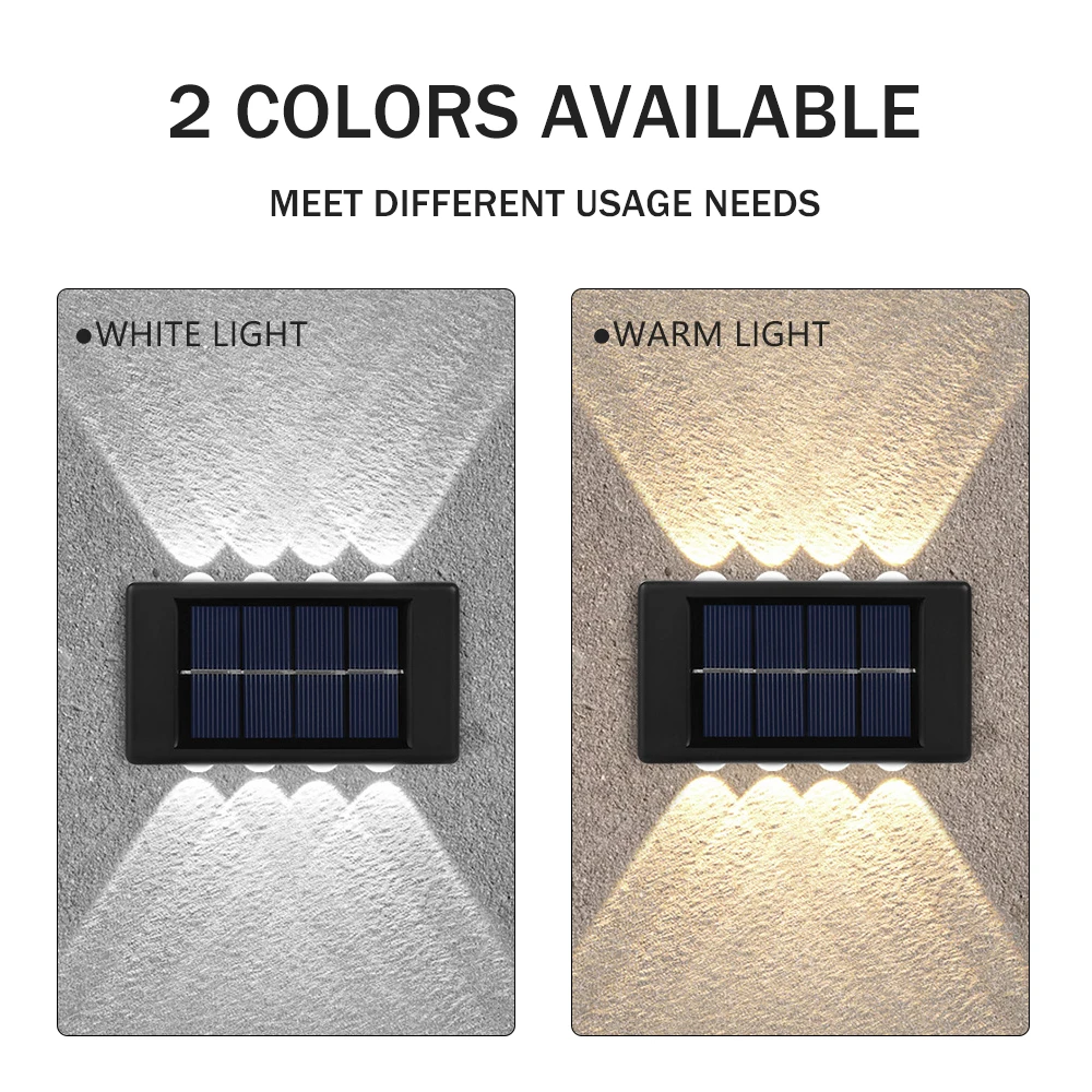 10 LED Solar Wall Lamp Outdoor Waterproof Solar Powered Light UP and Down Illuminate Home Garden Porch Yard Decoration