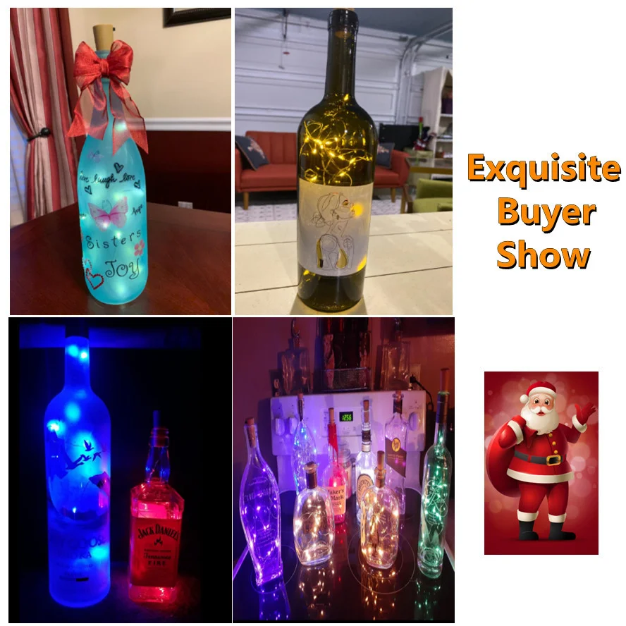 10pcs LED Wine Bottle Lights with Cork Fairy Mini String Lights for Liquor Bottles Crafts Party Wedding Decoration