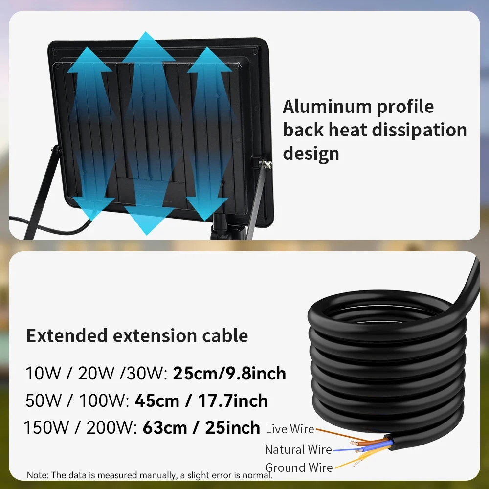 LED PIR Motion Sensor Floodlight Outdoor Wall Light White Light 100W 50W 30W 20W 10W IP66 Waterproof LED Spotlight For Garden