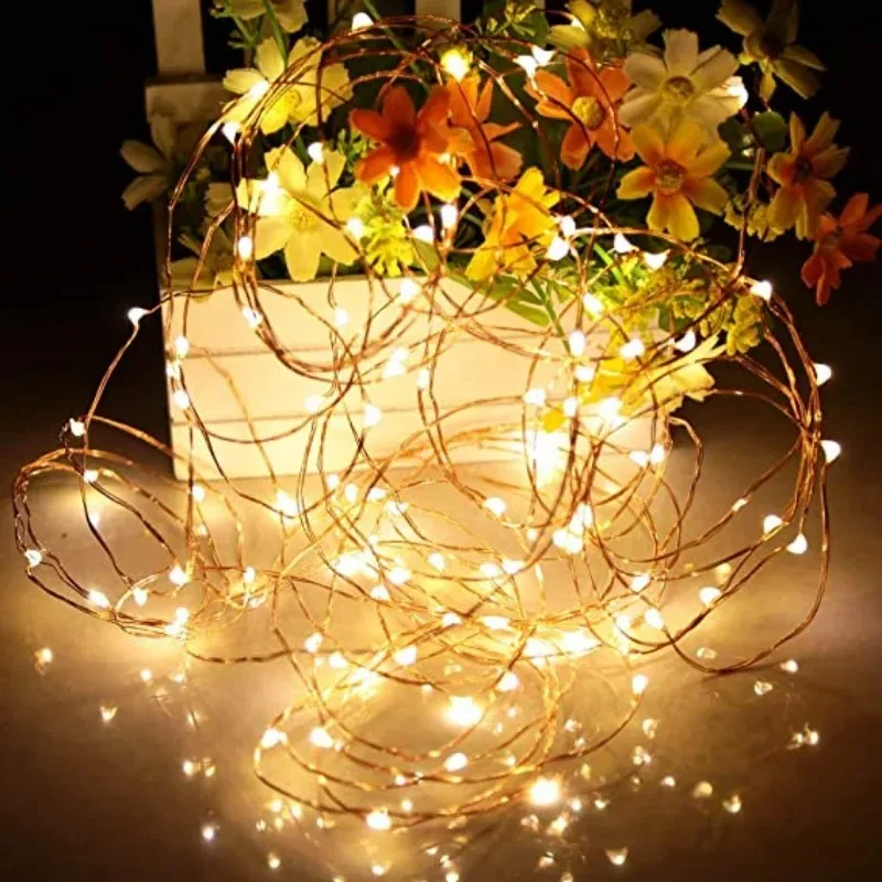 1/5/10pcs Fairy Lights String Button Battery Light Home Decor Living Bedroom Garden Christmas Wedding New Year Ornament Garland