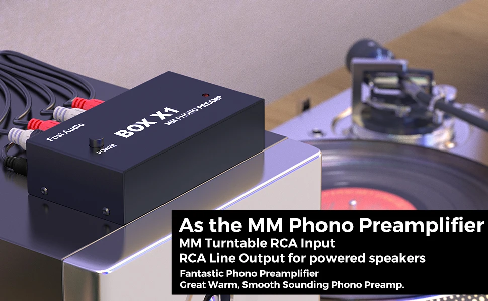 Fosi Audio Phono Preamp for Turntable Phonograph Preamplifier Mini Stereo Audio HiFi With Headphone Amplifier