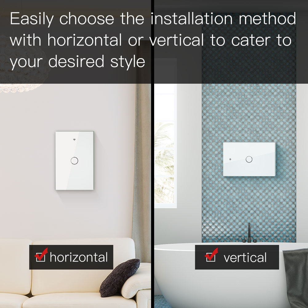 ZigBee Smart Light Switch,Wall Touch Panel US,With Neutral/No Neutral ,No Capacitor,Tuya Smart Life,Works with Alexa,Google Hub