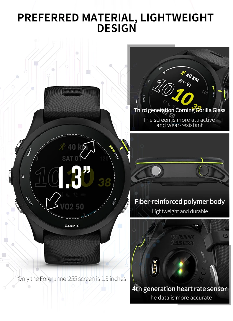 Garmin Forerunner 255 Professional Running Riding Swimming Triathlon Marathon Track and Field Training Smartwatch