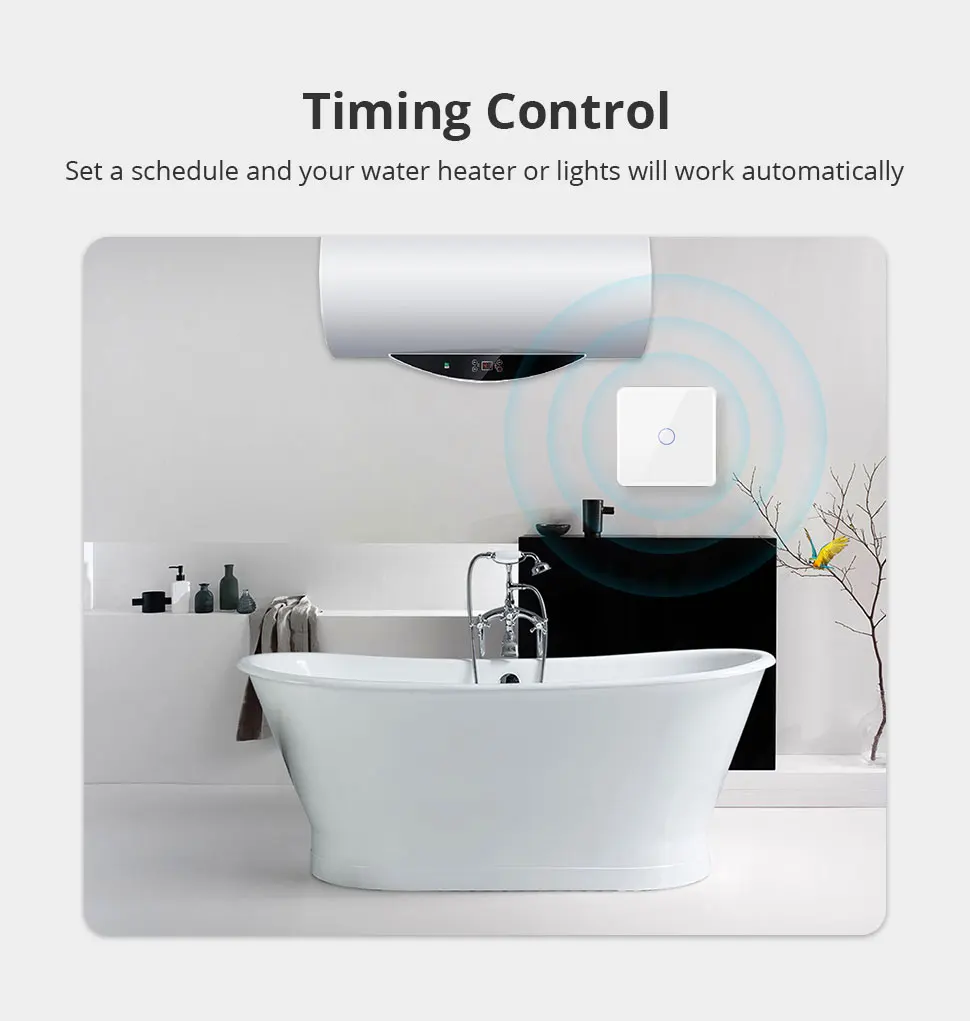 Zemismart Zigbee 30A Water Heater Switch Work with Tuya EU Touch Boiler Switch Electric Light Switch High Power Alexa Google