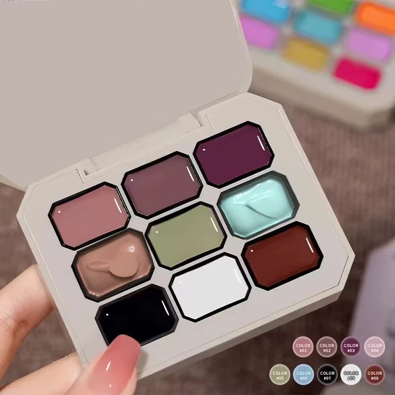 9-Color Solid Gradient High-Saturation Blush Nail Polish, French Manicure Gel, Suitable for Nail Technicians and Beginners.