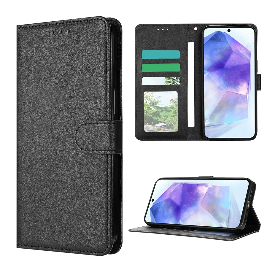 Wallet Magnetic Flip Leather Case For SamsungGalaxy A05s A06 A07 A12 A13 A14 A15 A16 A17 A24 A26 A34 A35 A36 A52 A53 A54 A55 A56