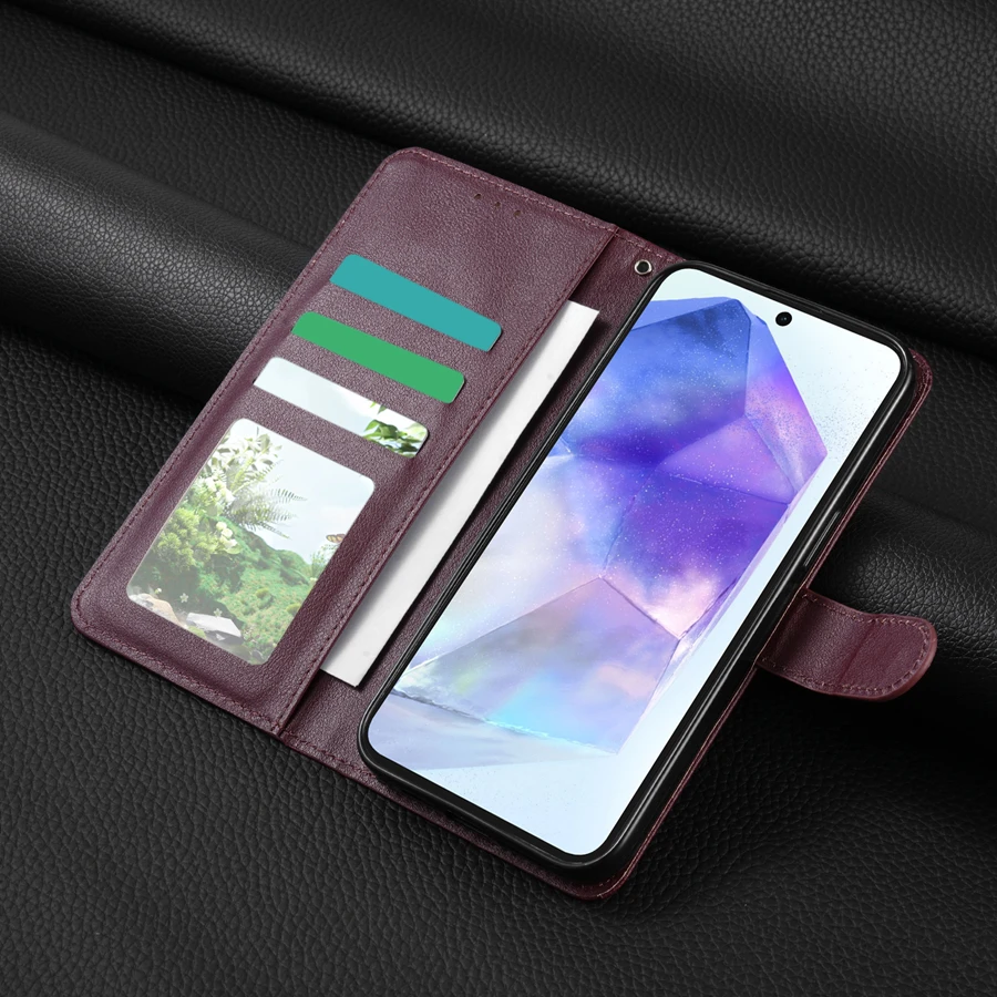 Wallet Magnetic Flip Leather Case For SamsungGalaxy A05s A06 A07 A12 A13 A14 A15 A16 A17 A24 A26 A34 A35 A36 A52 A53 A54 A55 A56