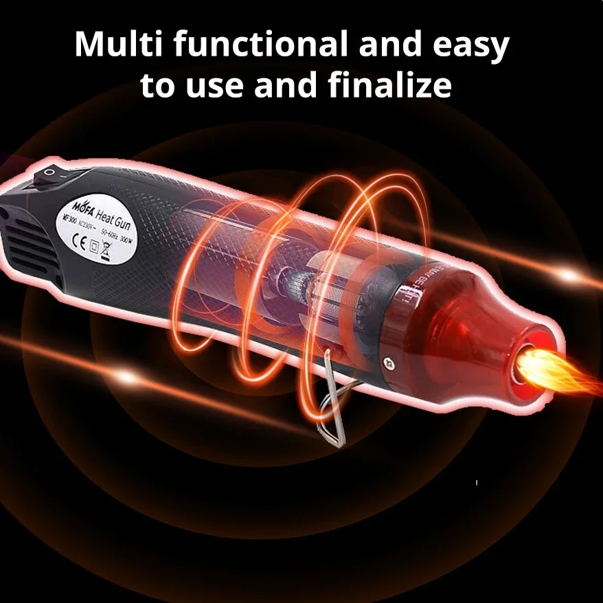 220/110V Hot Air Gun DIY Tool Heat Electric Power Tool Mini Soldering Temperature Crafts Blower with Supporting Seat Shrink