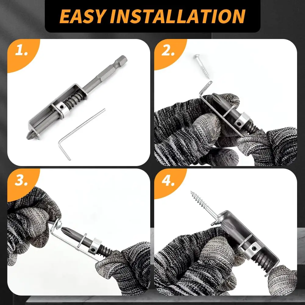 Rafford Screw Holder Drill Bit Phillips Anti-Drop Screwdriver Bit Fixing Clamp Set Suitable for Electric Drills, DIY Repair.