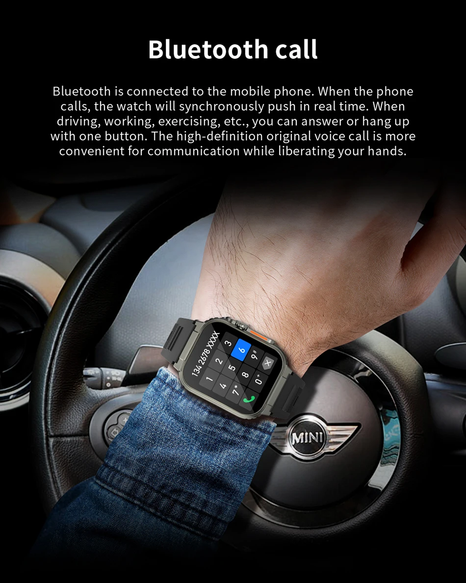 LIGE Bluetooth Call Men Smart Watch Women 600Mah Large Battery 100+ Sports Fitness Tracker Waterproof Local Music Smartwatch Man