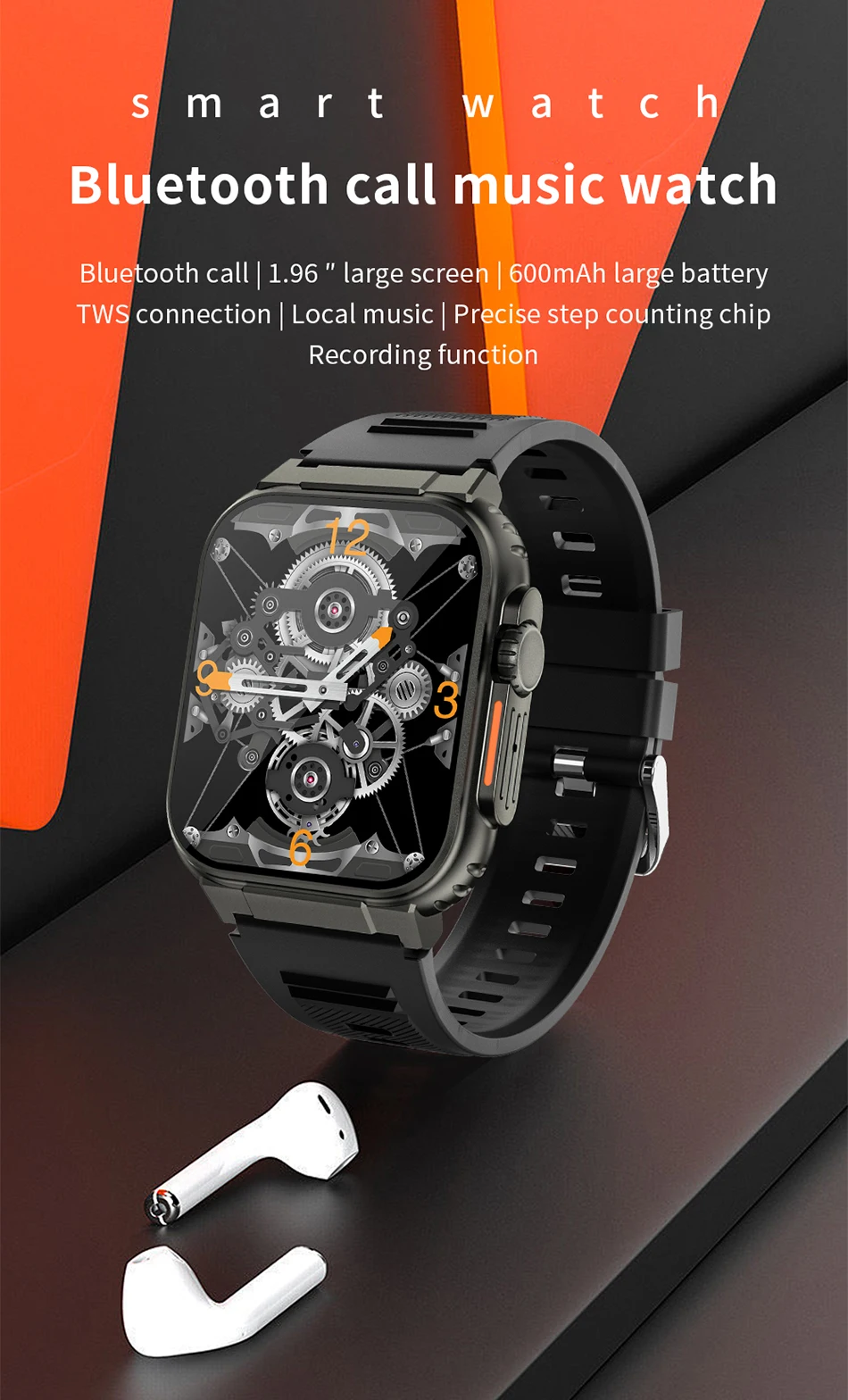 LIGE Bluetooth Call Men Smart Watch Women 600Mah Large Battery 100+ Sports Fitness Tracker Waterproof Local Music Smartwatch Man