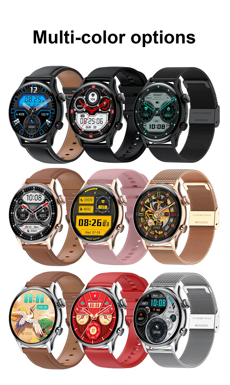 2026 New Smartwatch Women AMOLED HD Screen Always On Display Bluetooth Call IP68 Waterproof GPS Smart Men Watch For Android ios