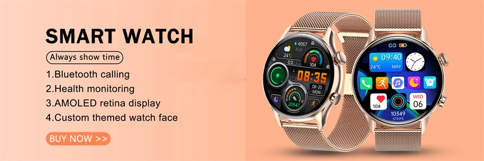 2026 New Smartwatch Women AMOLED HD Screen Always On Display Bluetooth Call IP68 Waterproof GPS Smart Men Watch For Android ios