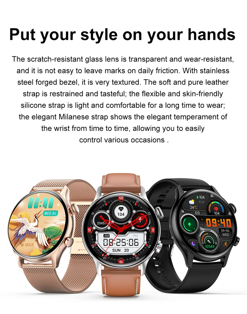 2026 New Smartwatch Women AMOLED HD Screen Always On Display Bluetooth Call IP68 Waterproof GPS Smart Men Watch For Android ios