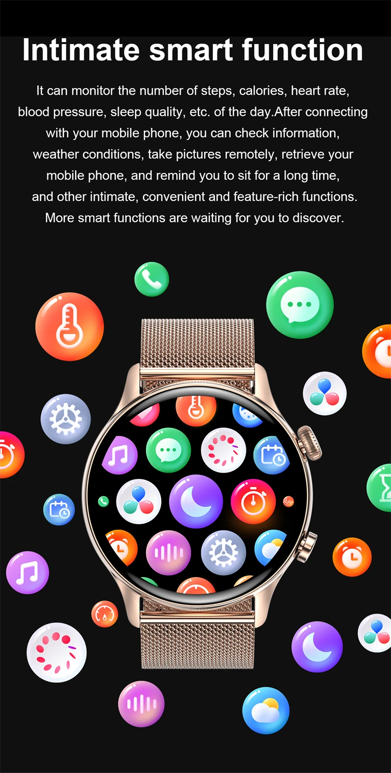 2026 New Smartwatch Women AMOLED HD Screen Always On Display Bluetooth Call IP68 Waterproof GPS Smart Men Watch For Android ios