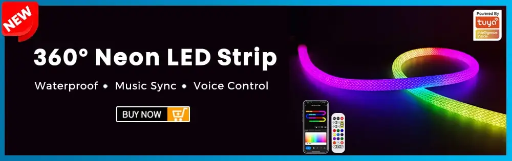 Tuya Smart Wifi Tube Neon Flexible RGBIC LED Strip Light Addressable RGB Tape Ambient Decor Lamp WS2811 for Alexa Google Home
