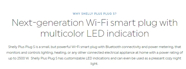 Shelly Plus Plug UK Manage Power Supplies 12A LED Indications Keep Aware Power Consumption Current State Embedded Webserve