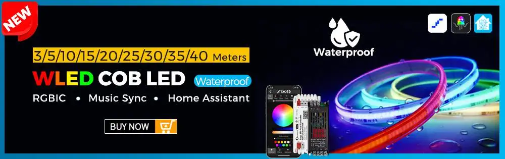 Tuya Smart WIFI RGBIC COB LED Strip Light Tape Addressable Flexible RGB Neon LED Light 24V APP Control Support Alexa Google Home
