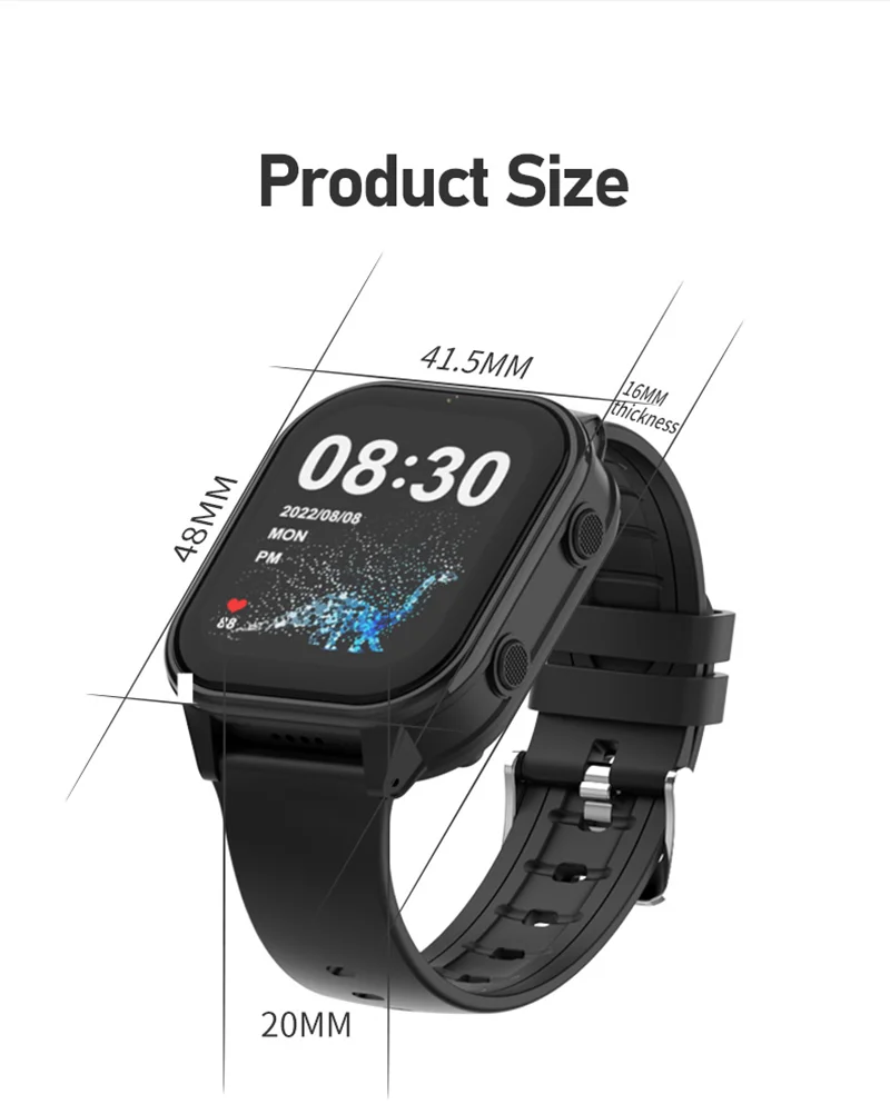 4G Smart Watch Kid SOS GPS WiFi Wristwatch Whatsapp KT19Pro MAX Android8.1 with Video Call Camera Monitor Children Smartwatch