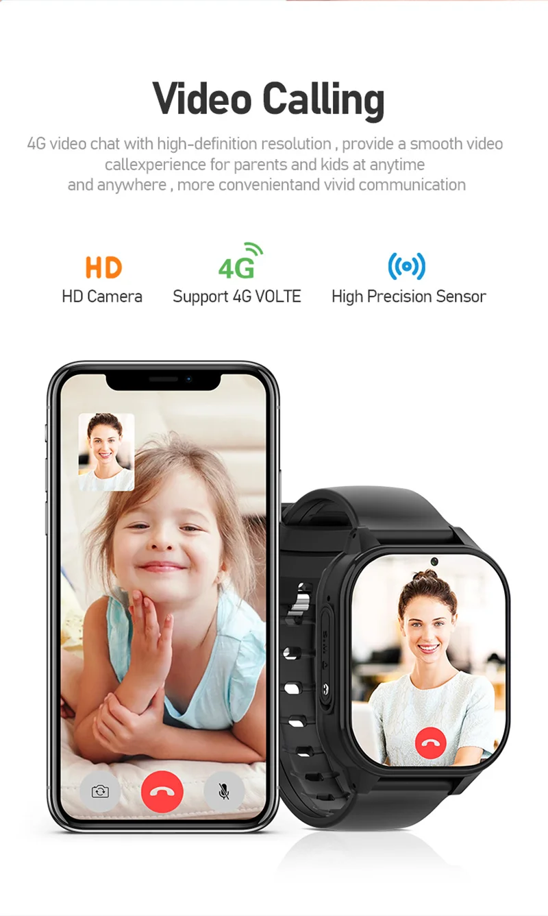4G Smart Watch Kid SOS GPS WiFi Wristwatch Whatsapp KT19Pro MAX Android8.1 with Video Call Camera Monitor Children Smartwatch