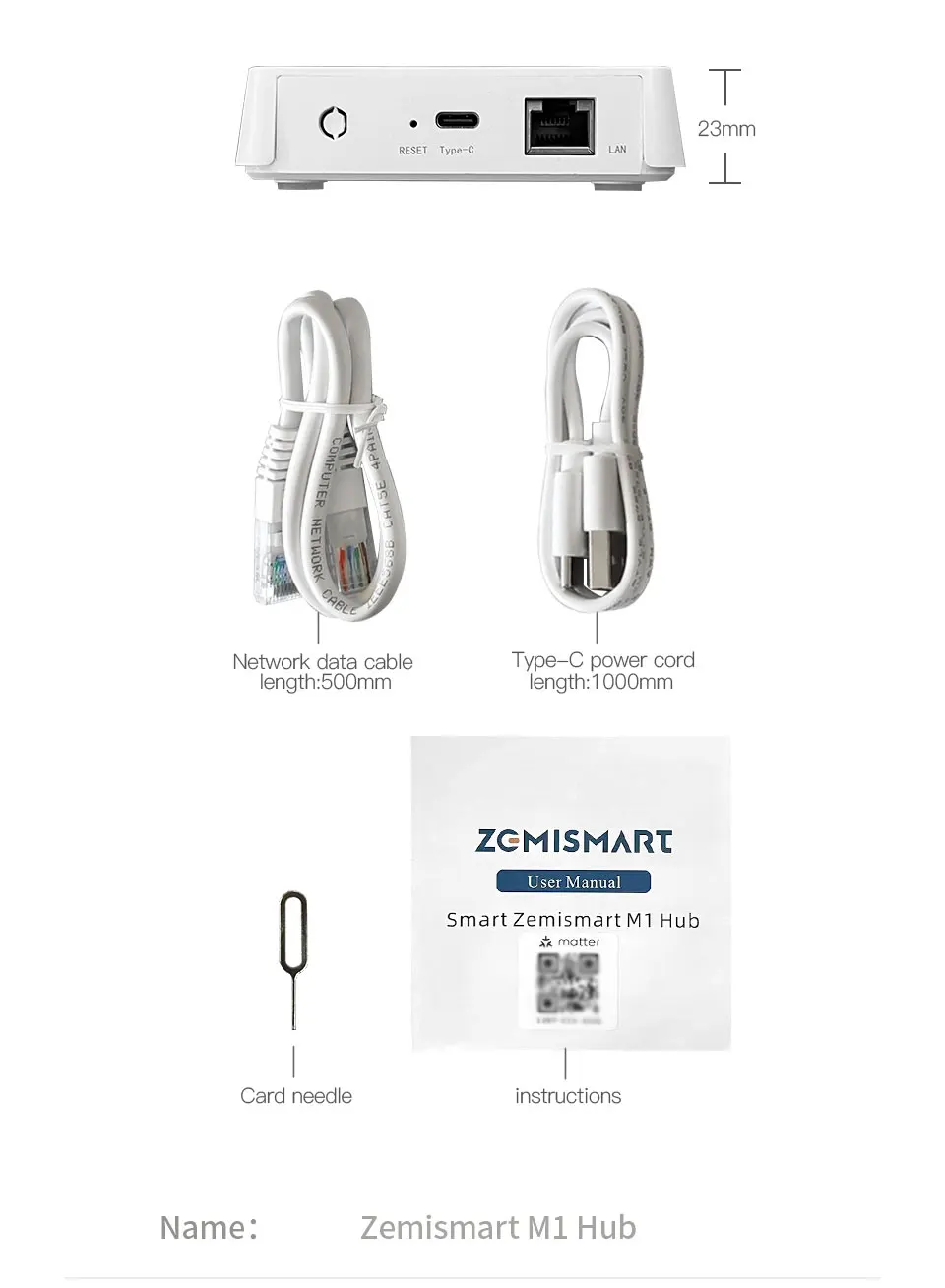 Zemismart Matter Zigbee Thread Hub Smart Home Bridge Matter Gateway Work with Tuya App Support Google Home Smartthings HA