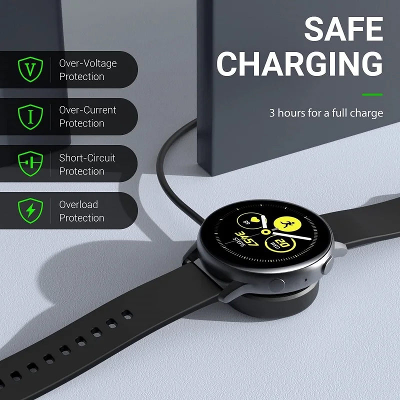 10PCS Charger Cable for Samsung Galaxy Watch 6/5/5Pro/4 Classic 41mm 46mm Active 2 40mm 44mm USB Wireless Charging Dock