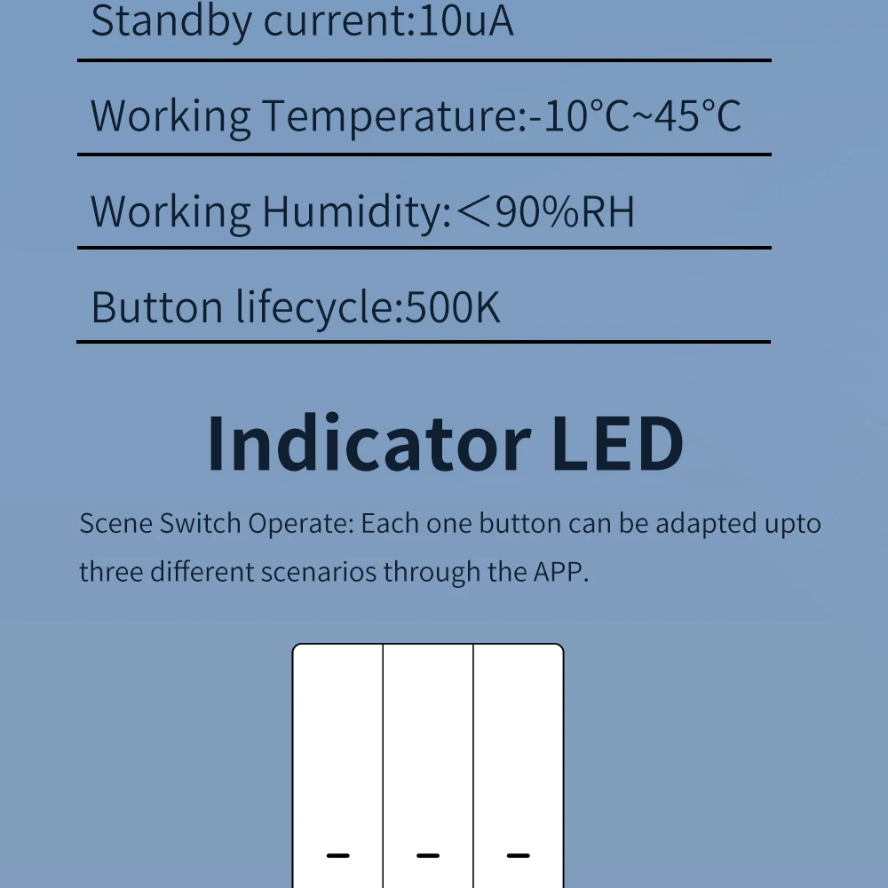 IHSENO Tuya ZigBee Smart Scene Switch Wireless Free Sticker Wall Scene Switch Push Button Battery Powered Transmitter Smart Life