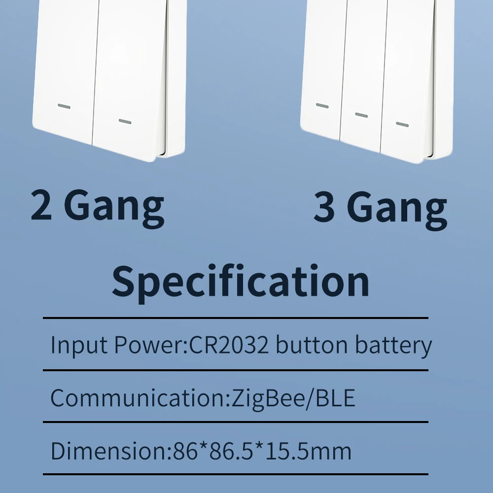 IHSENO Tuya ZigBee Smart Scene Switch Wireless Free Sticker Wall Scene Switch Push Button Battery Powered Transmitter Smart Life