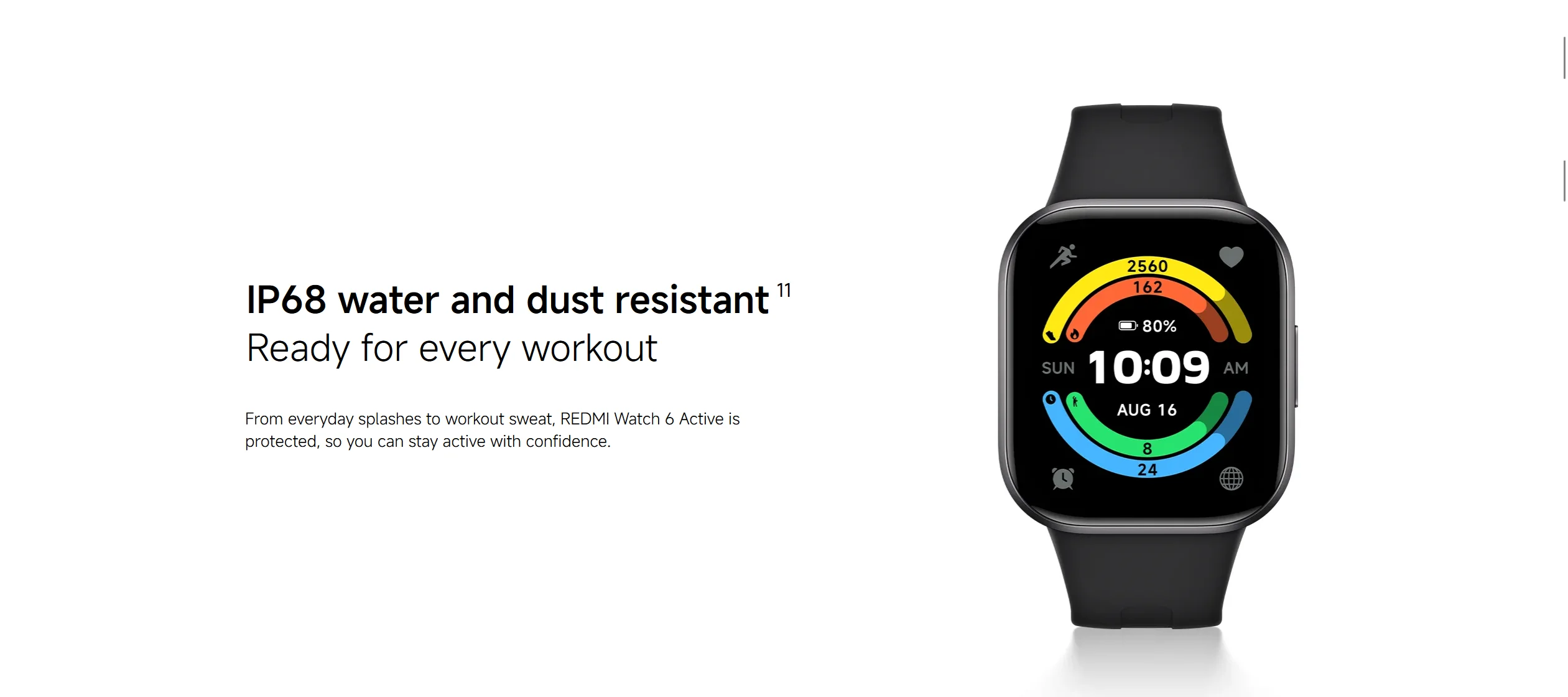 Xiaomi Redmi Watch 6 Active Smartwatch Global Version 1.85'' Display Up to 18 Days of Battery Life 140+ Workout Modes IP68