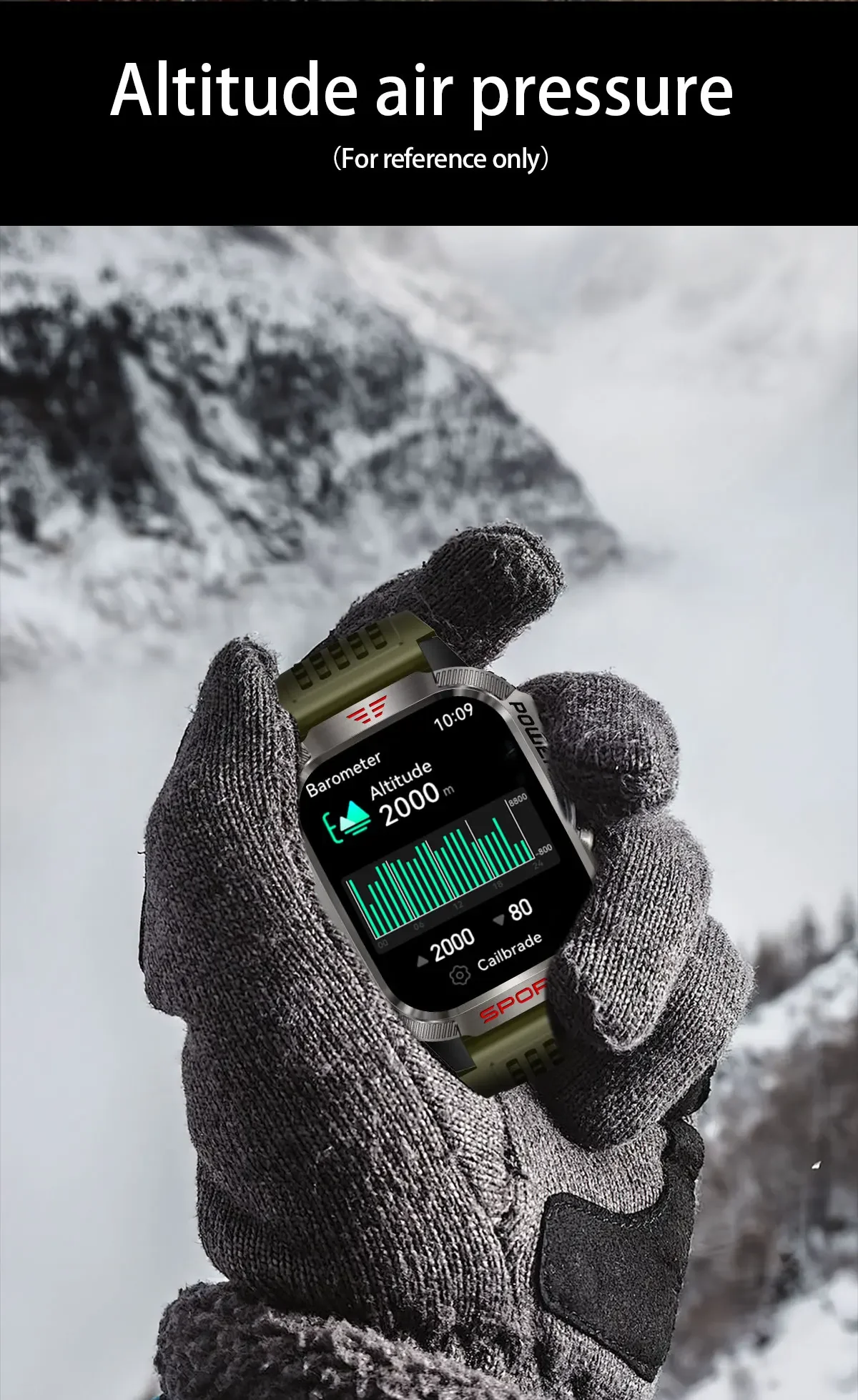 New 2.01-inch Outdoor Men Smart Watch 3ATM Waterproof Bracelet 600Mah Battery Compass LED Flashlight Bluetooth Call Smartwatches