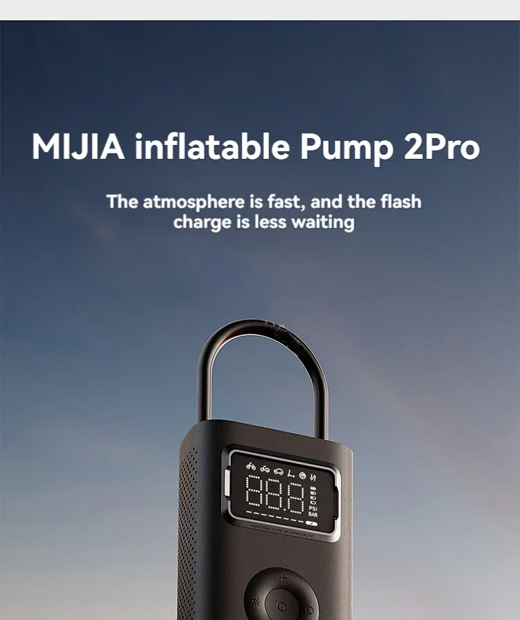 Xiaomi Mijia Air Pump 2 pro Portable Electric Inflator Pump Digital Display Inflator 150psi Max Basketball Tire 2500mAh Bike Car