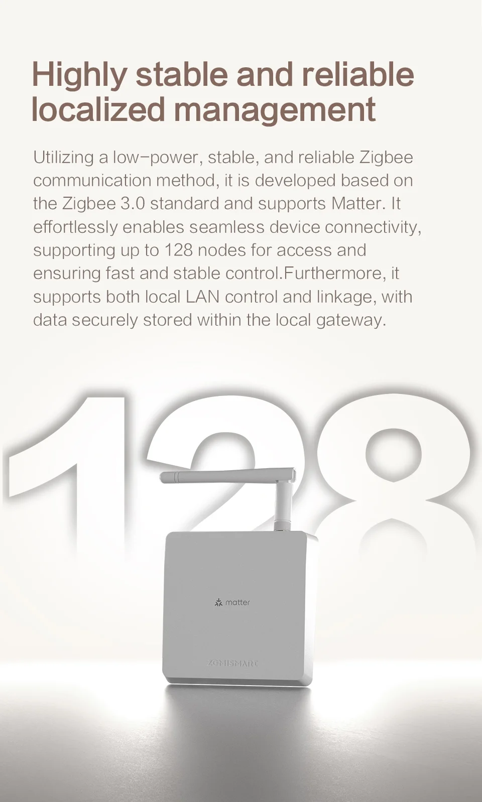 Matter Zigbee Wired Hub with Antenna Strong Network Signal Smart Home Bridge Gateway Work with Tuya Homekit Smartthings HA