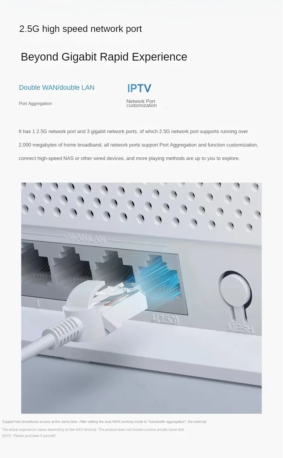 XIAOMI Router BE5000 WiFi 7 5011Mbps 2.5GHz Network Port 512MB Memory Dual Broadband Access Network Security Protection CN