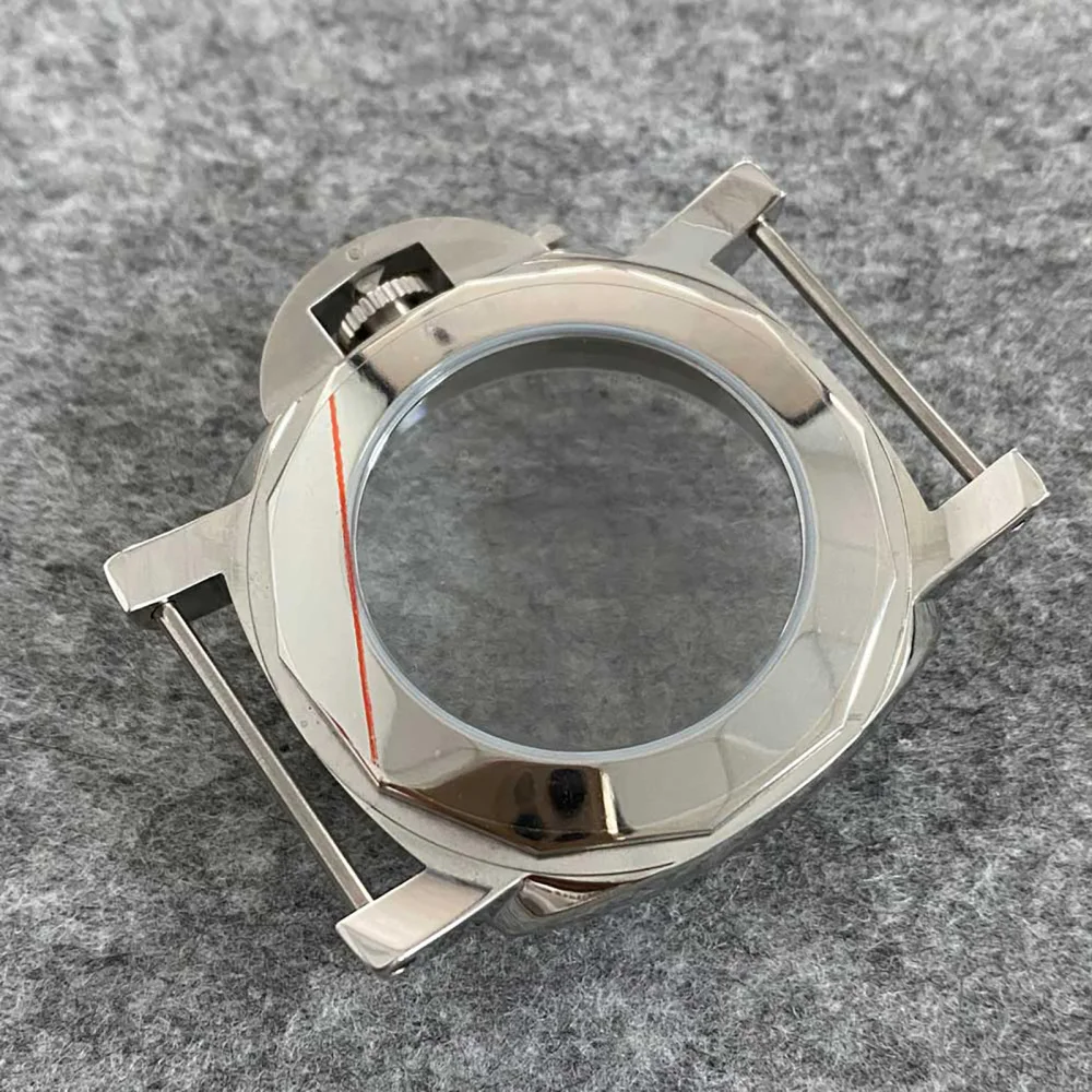 Polished 1950 Watch Case 44mm 316 Steel Shell Mineral Glass For ETA 6497/6498/ ST3600/ ST3620 Movement