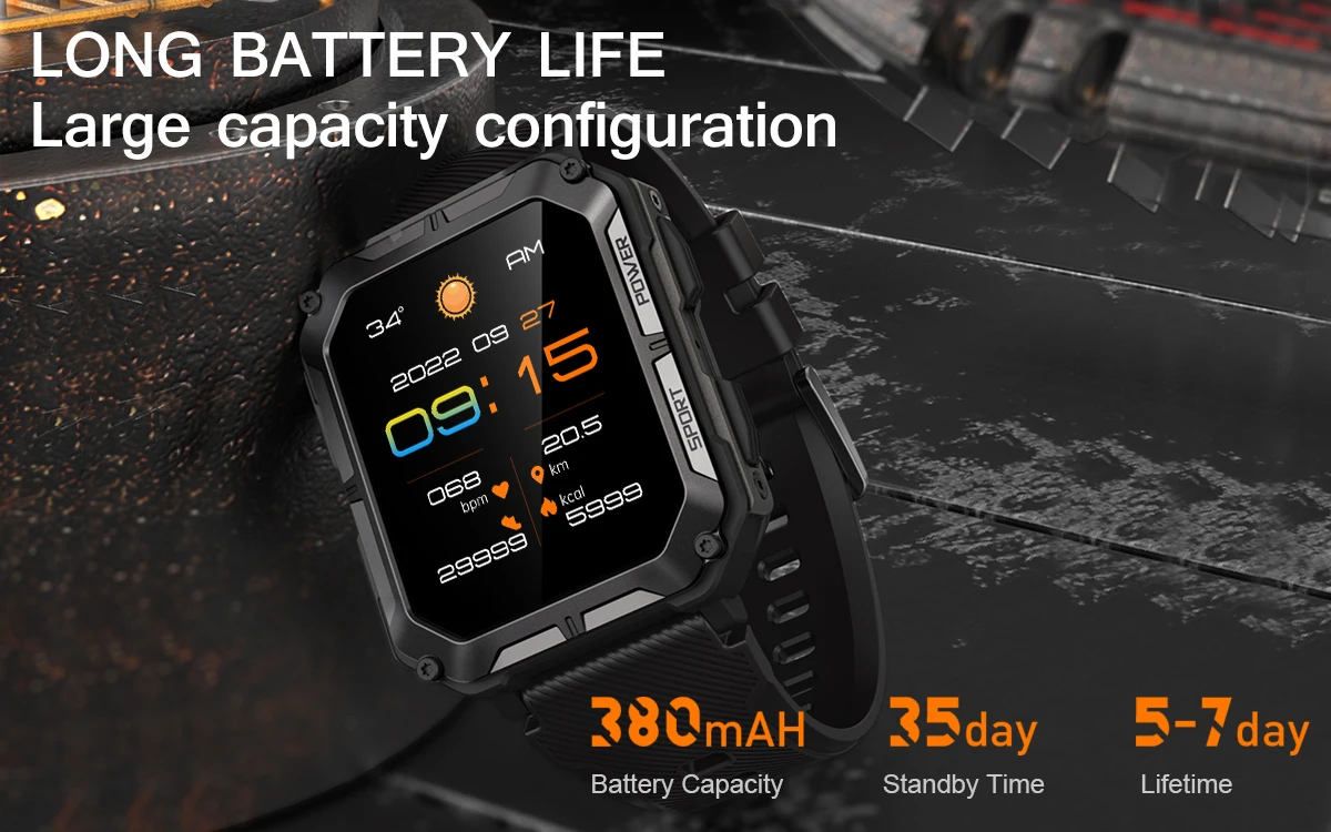New C20 Pro Smart Watch Men Voice Assistant BT Wireless Call Business Outdoor Sports IP68 Waterproof Wristwatch For Android iOS