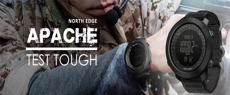 NORTH EDGE Mens Dive Watch Military Army Luxury Full Steel Smartwatch Compass Altimeter Barometer Digital Clock Waterproof 200m