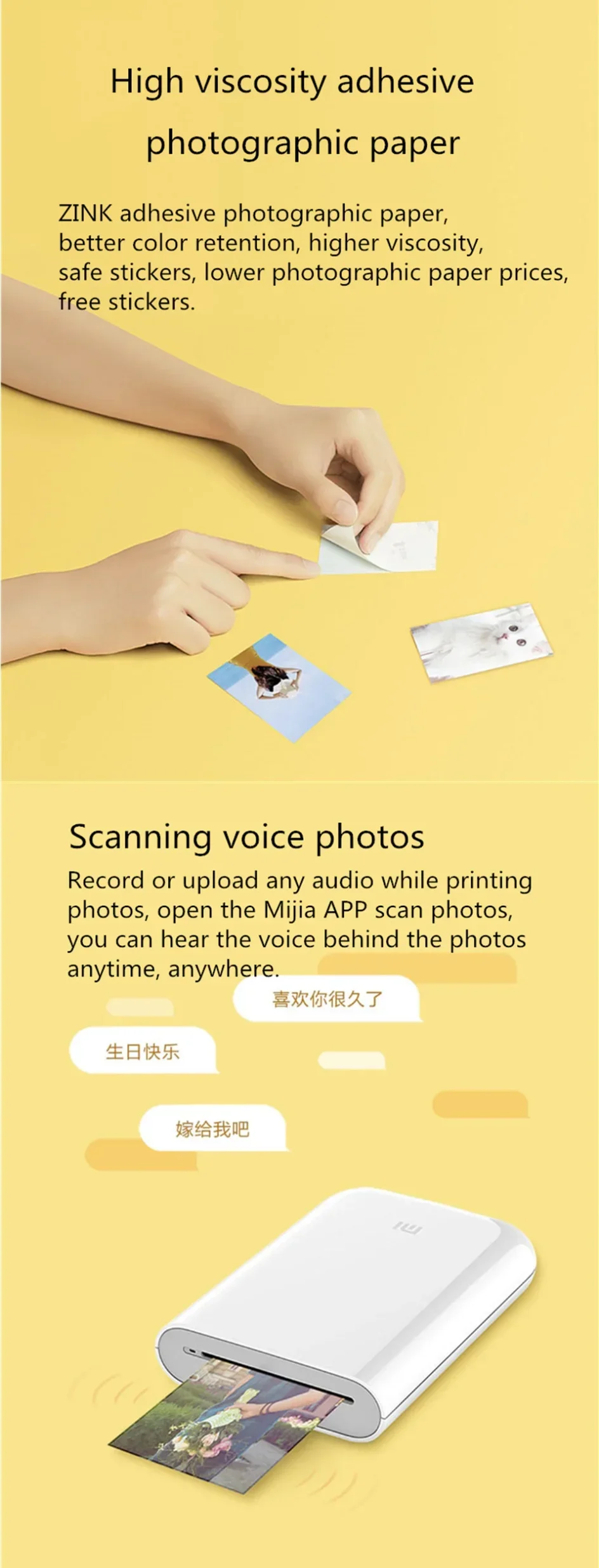 Xiaomi mijia AR Printer 300dpi Portable Photo Mini Pocket With DIY Share 500mAh picture printer pocket printer work with mijia