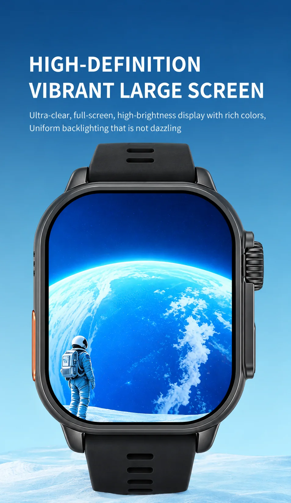 New Ultra Smart Watch 4G SIM Card 2.06''AMOLED Screen GPS WIFI 190°Rotating Camera Video Call Google Play Android Smartwatch