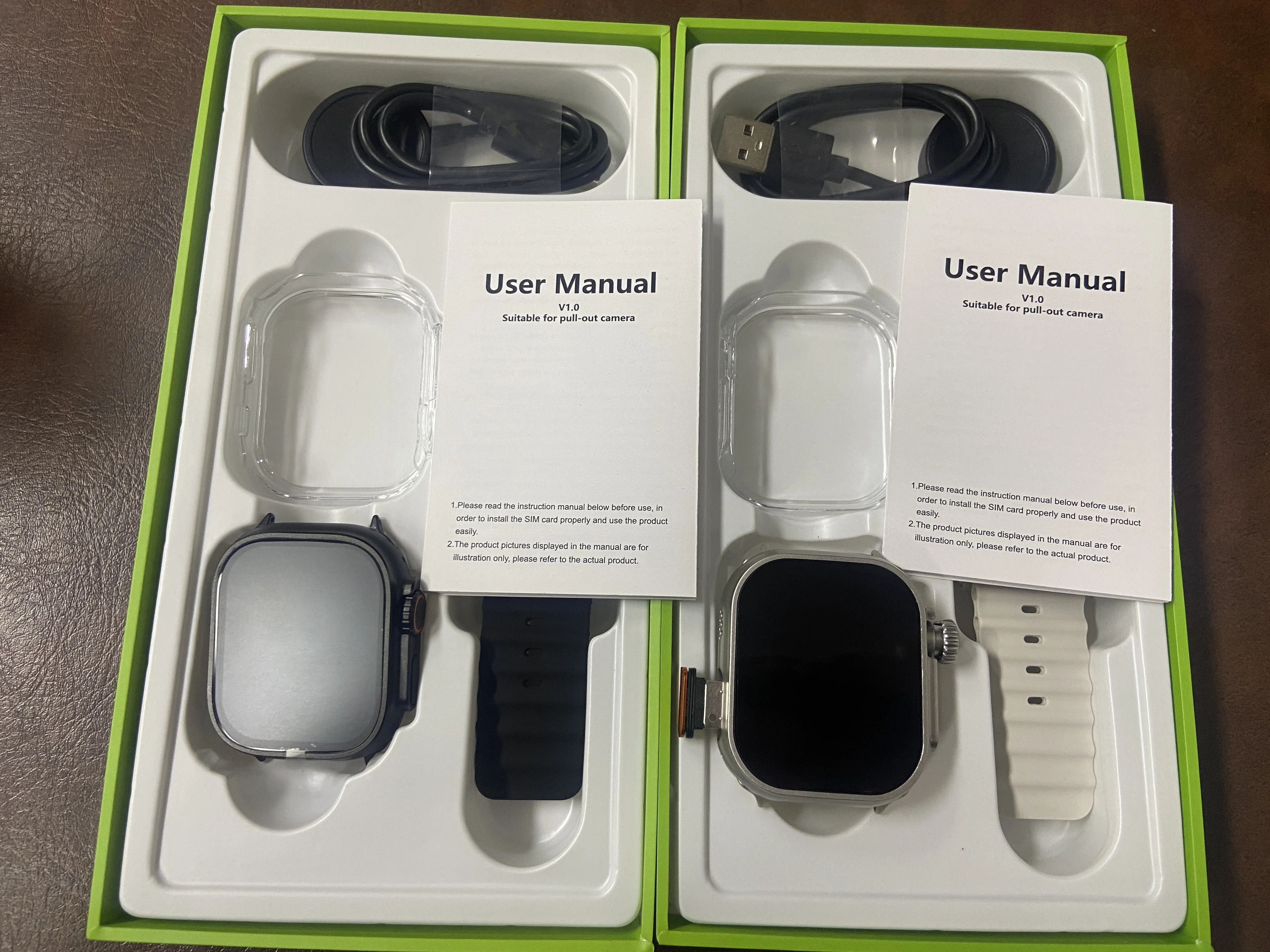 New Ultra Smart Watch 4G SIM Card 2.06''AMOLED Screen GPS WIFI 190°Rotating Camera Video Call Google Play Android Smartwatch