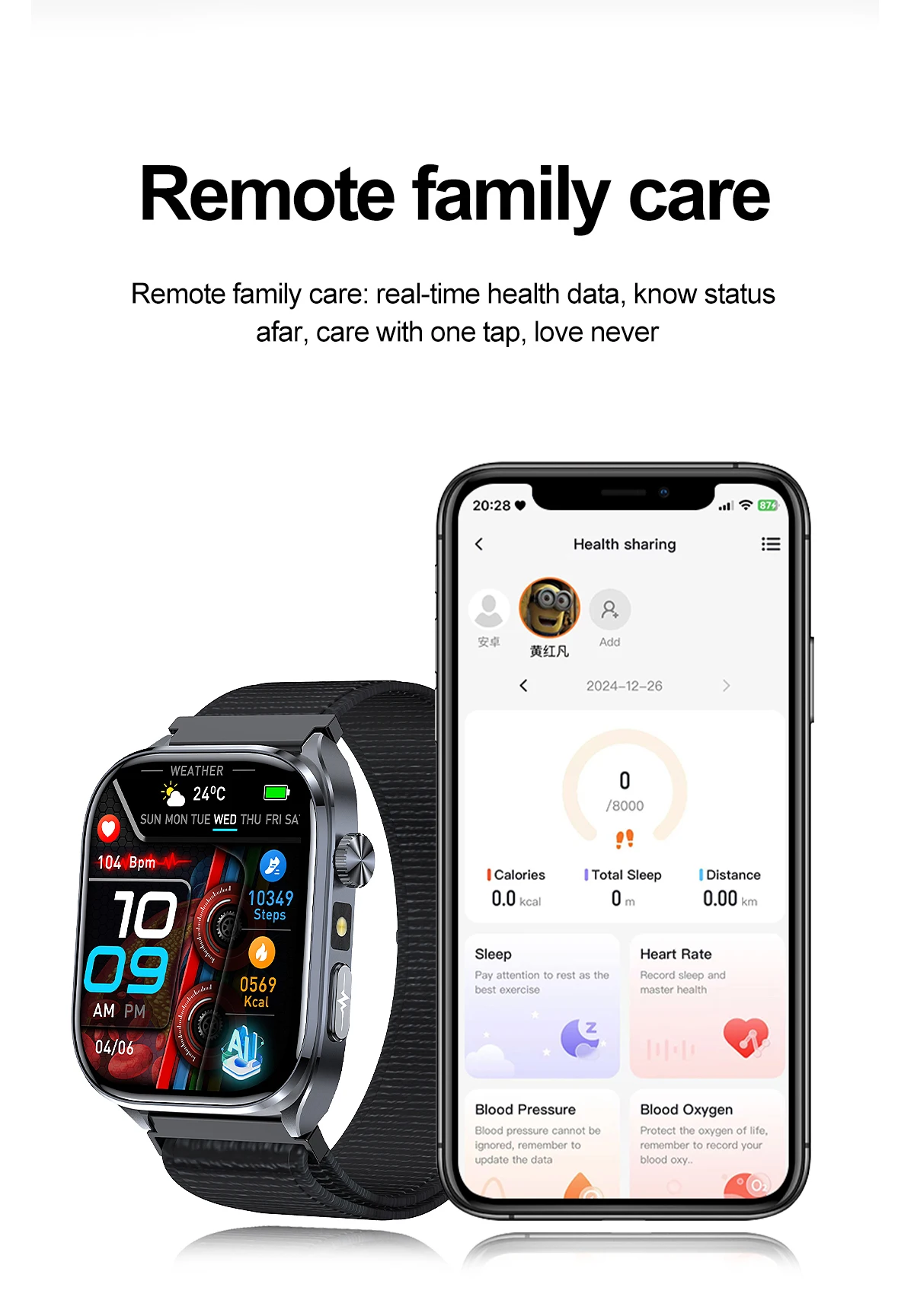 2026 New Body Fat Analysis Health Smart Watch For Men Women ECG Heart Uric Acid Blood Pressure 2.0" AMOLED Clock Call Smartwatch