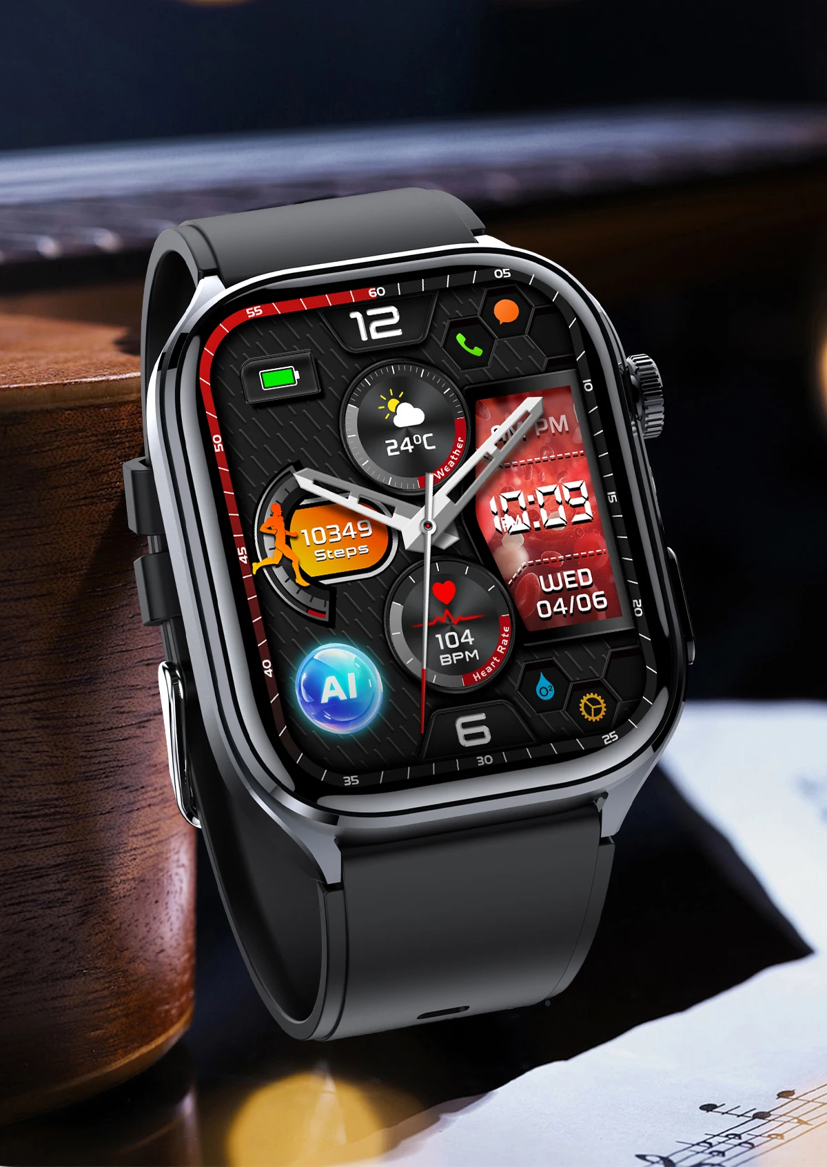 2026 New Body Fat Analysis Health Smart Watch For Men Women ECG Heart Uric Acid Blood Pressure 2.0" AMOLED Clock Call Smartwatch