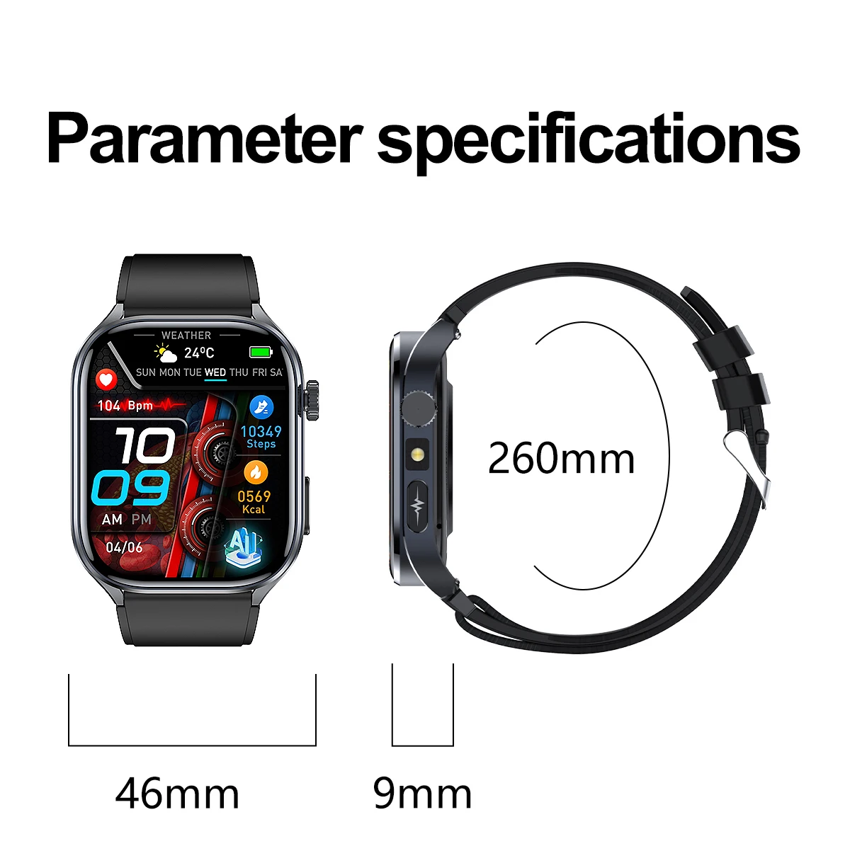 2026 New Body Fat Analysis Health Smart Watch For Men Women ECG Heart Uric Acid Blood Pressure 2.0" AMOLED Clock Call Smartwatch