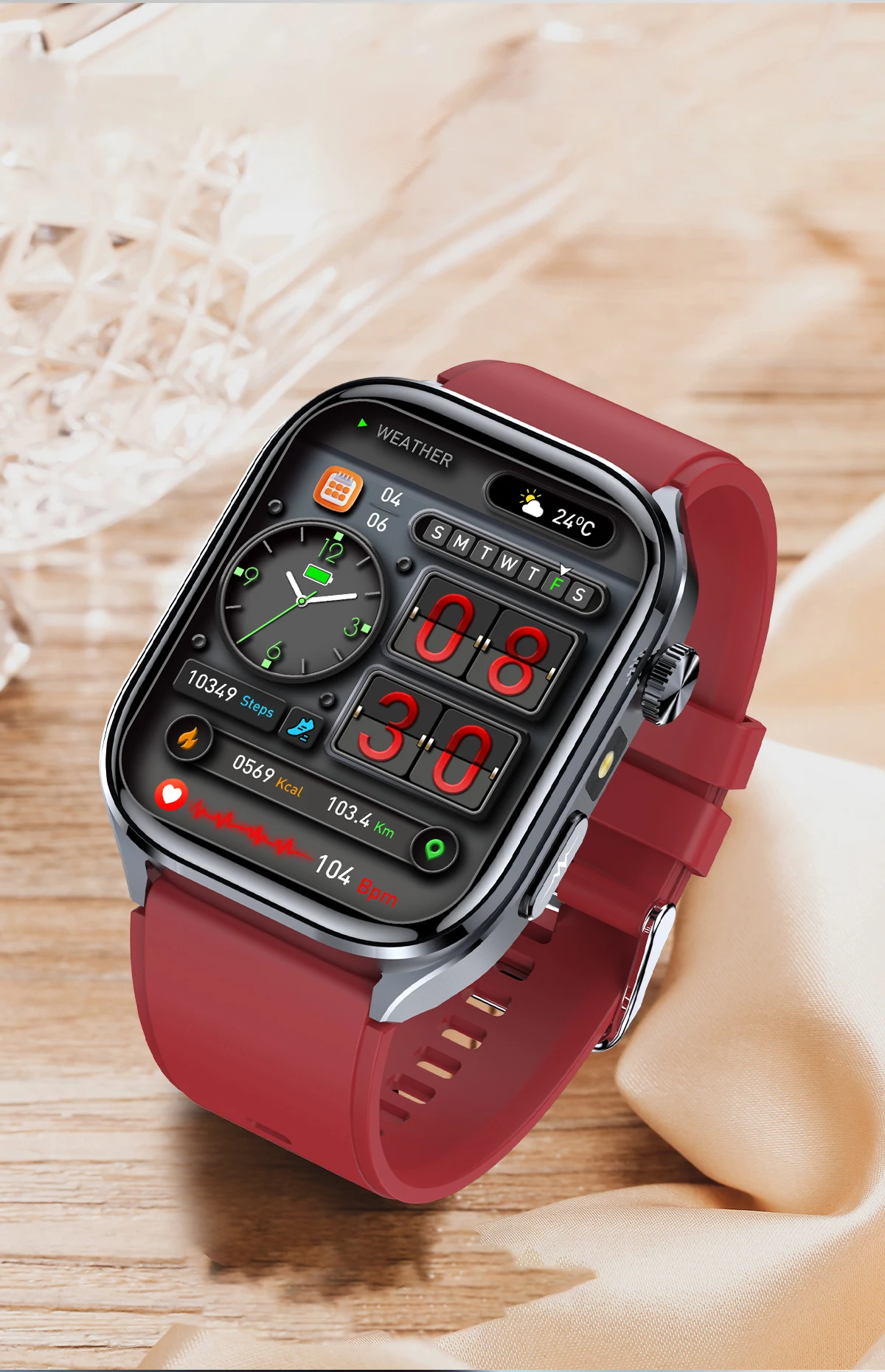 2026 New Body Fat Analysis Health Smart Watch For Men Women ECG Heart Uric Acid Blood Pressure 2.0" AMOLED Clock Call Smartwatch