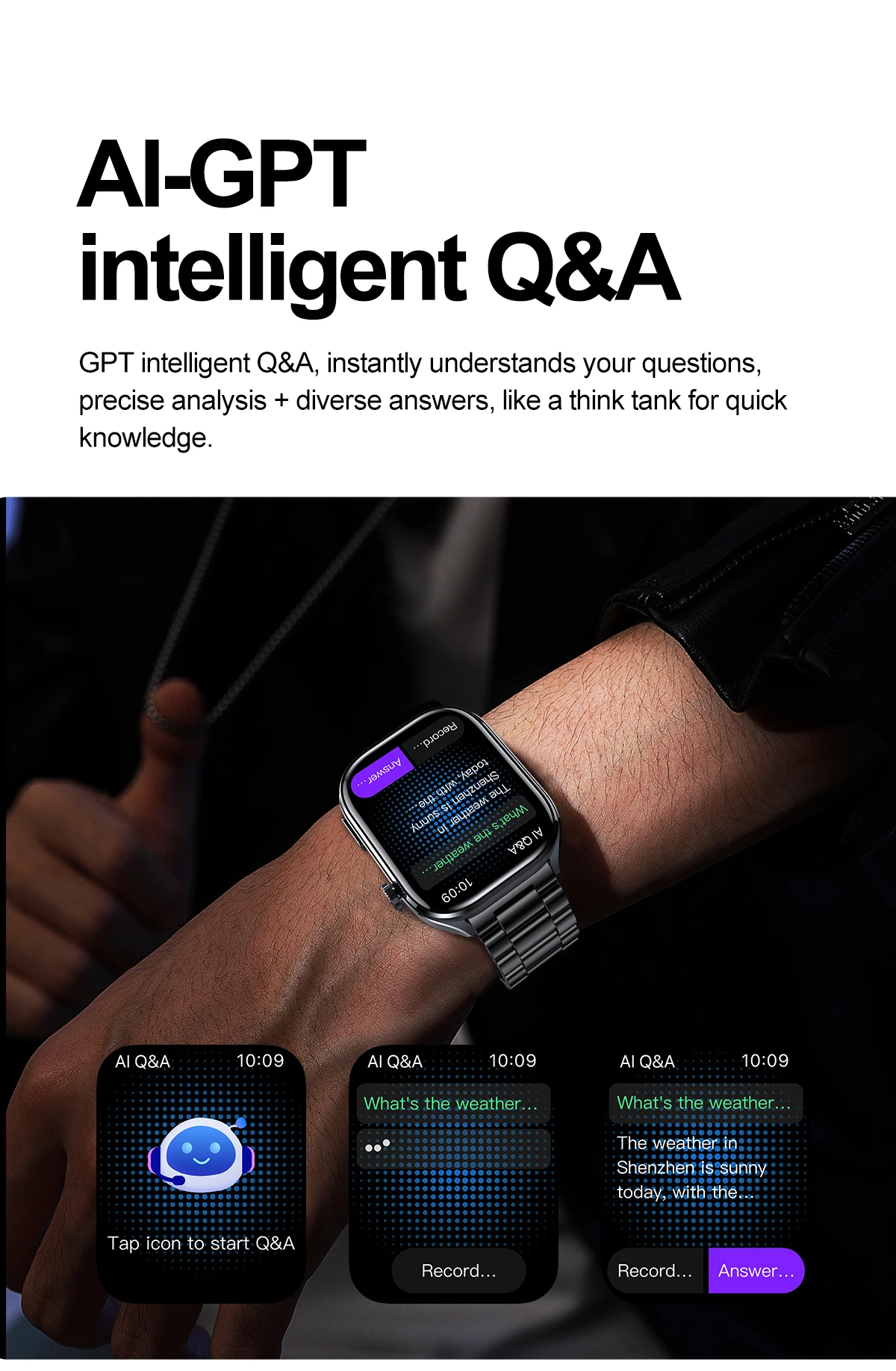2026 New Body Fat Analysis Health Smart Watch For Men Women ECG Heart Uric Acid Blood Pressure 2.0" AMOLED Clock Call Smartwatch