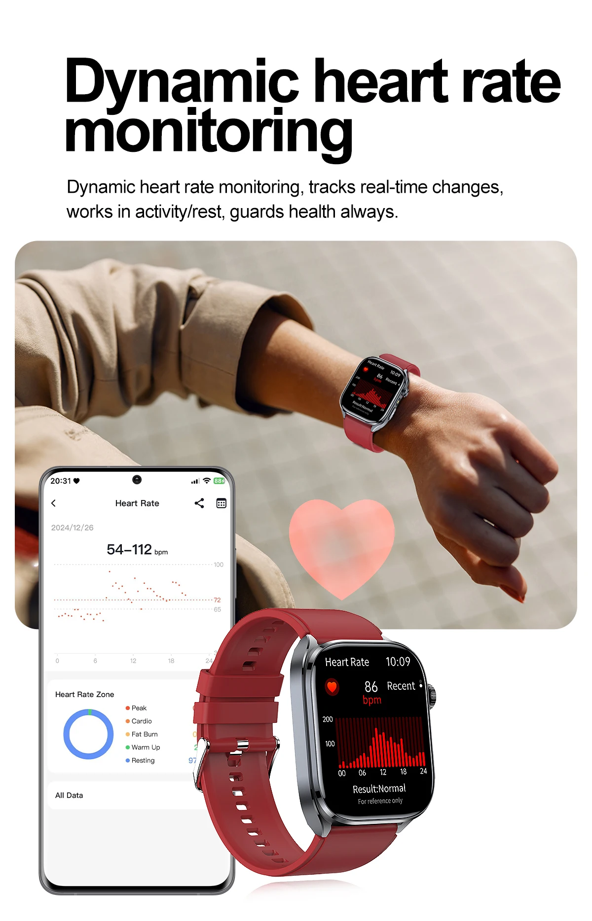 2026 New Body Fat Analysis Health Smart Watch For Men Women ECG Heart Uric Acid Blood Pressure 2.0" AMOLED Clock Call Smartwatch
