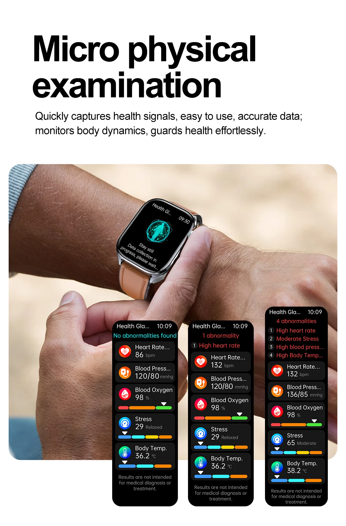2026 New Body Fat Analysis Health Smart Watch For Men Women ECG Heart Uric Acid Blood Pressure 2.0" AMOLED Clock Call Smartwatch