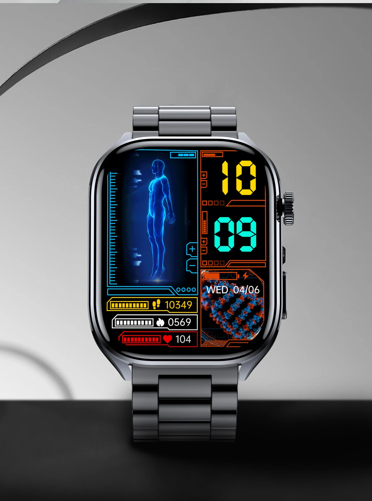 2026 New Body Fat Analysis Health Smart Watch For Men Women ECG Heart Uric Acid Blood Pressure 2.0" AMOLED Clock Call Smartwatch