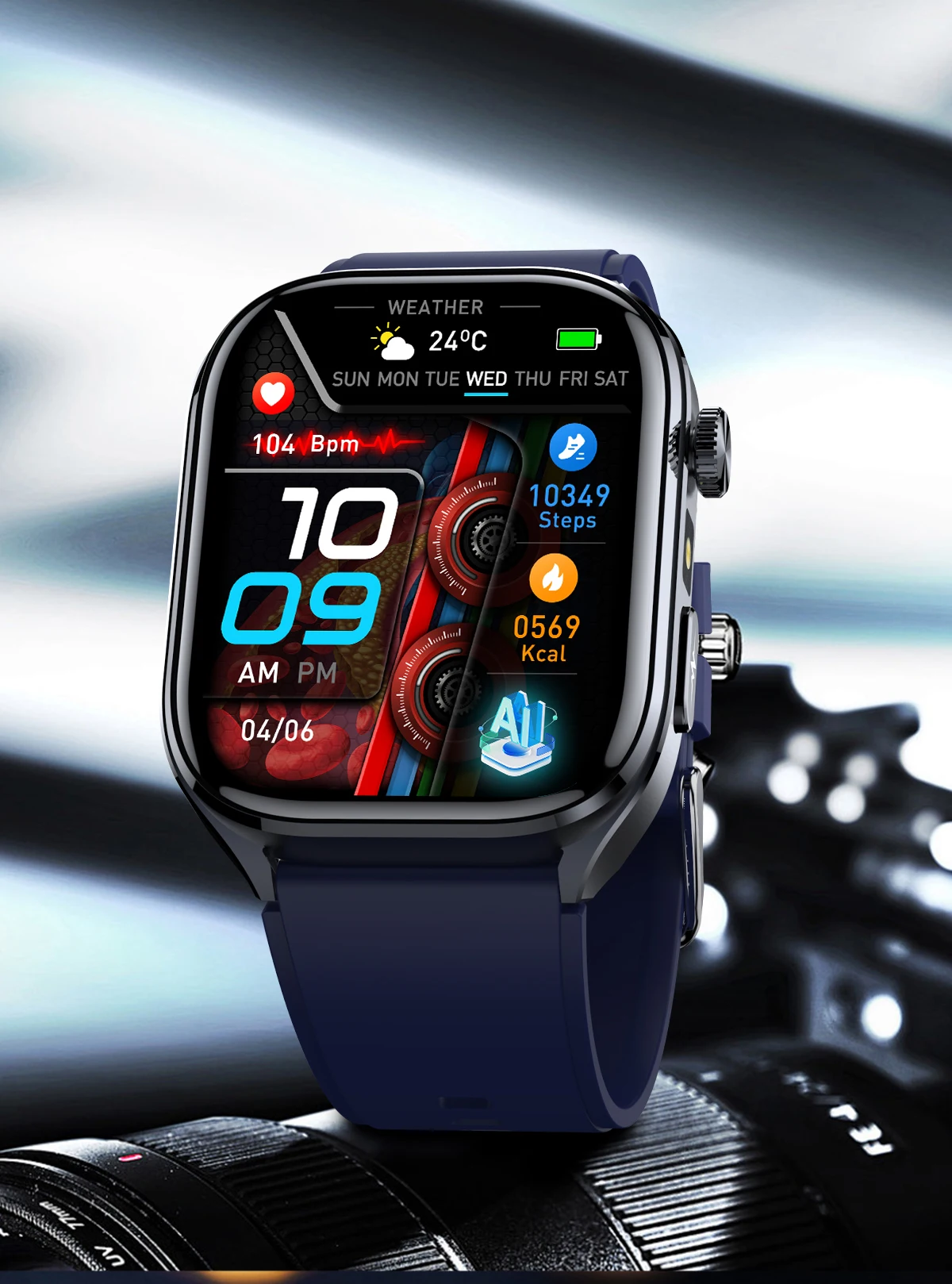 2026 New Body Fat Analysis Health Smart Watch For Men Women ECG Heart Uric Acid Blood Pressure 2.0" AMOLED Clock Call Smartwatch
