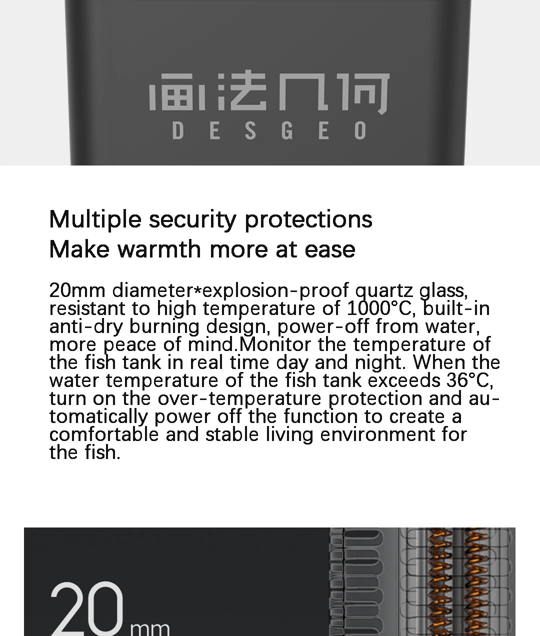 dedicated For mijia Smart Fish Tank 50W Heater Smart MYG100G1 Constant Temperature and Precise Temperature Control